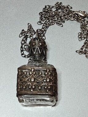 Vintage Victorian revival PERFUME BOTTLE PENDANT